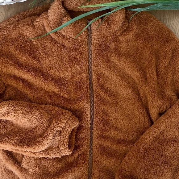 NEW TEDDY SWEATER WITH  ZIPPER CAMEL - XS - Picture 3 of 9